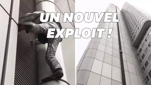 Le Spider-Man français a escaladé un gratte-ciel à Francfort en tenue de cowboy