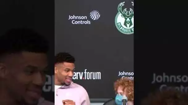 Giannis does his best Magic Johnson impression! "Hee-Hee" 👀🤣| #shorts