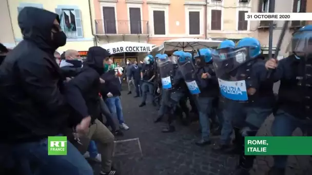 Rome : heurts entre la police et des manifestants hostiles aux mesures anti-Covid