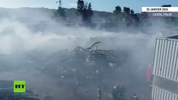 🇮🇹  Italie : la fumée envahit Licata à la suite de l'incendie d'un entrepôt de stockage