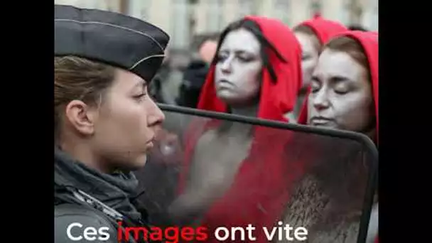 Des "Marianne" face aux gendarmes à Paris