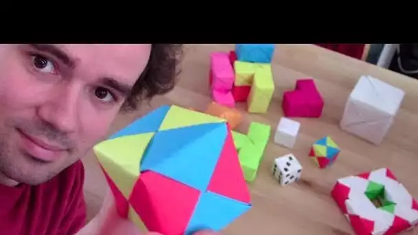 Fabriquer des cubes et polycubes en origami - Micmaths