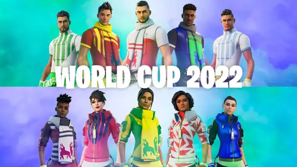 TOUS LES SKINS ET LES PAYS POUR LA COUPE DU MONDE 2022 ! (FORTNITE NEWS WORLD CUP 2022 SKINS)