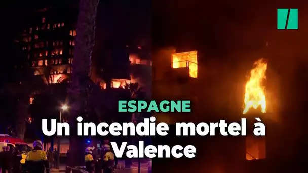 En Espagne à Valence, un incendie impressionnant ravage un immeuble de 14 étages