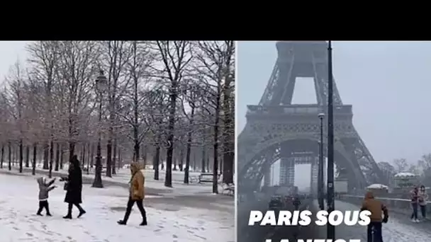 Les images des chutes de neige à Paris et dans le Nord de la France