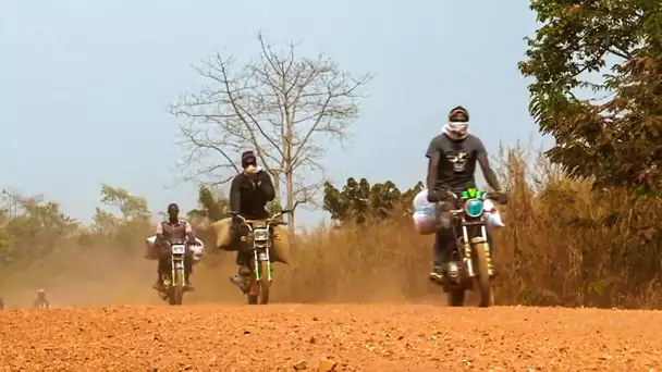 TRANSPORTER 650KG DE CACAO EN MOTO AU GHANA