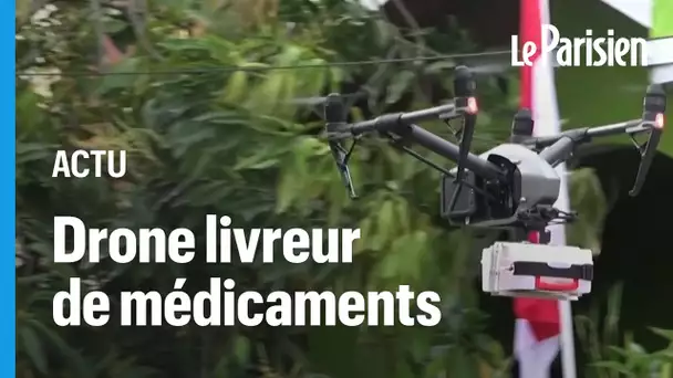 Covid-19 : En Indonésie, des drones distribuent des médicaments pour les personnes en isolement