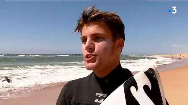 Justin Bécret, 16 ans et demi, grand espoir du surf français