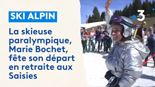 La skieuse paralympique, Marie Bochet, fête son départ en retraite aux Saisies