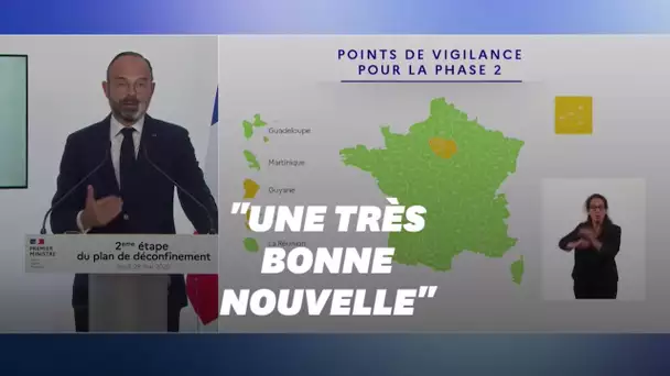 Édouard Philippe dévoile une nouvelle carte du 2 juin (presque) toute verte