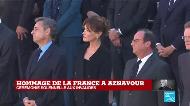 Hommage de la France à Aznavour : le cercueil du chanteur recouvert du drapeau français