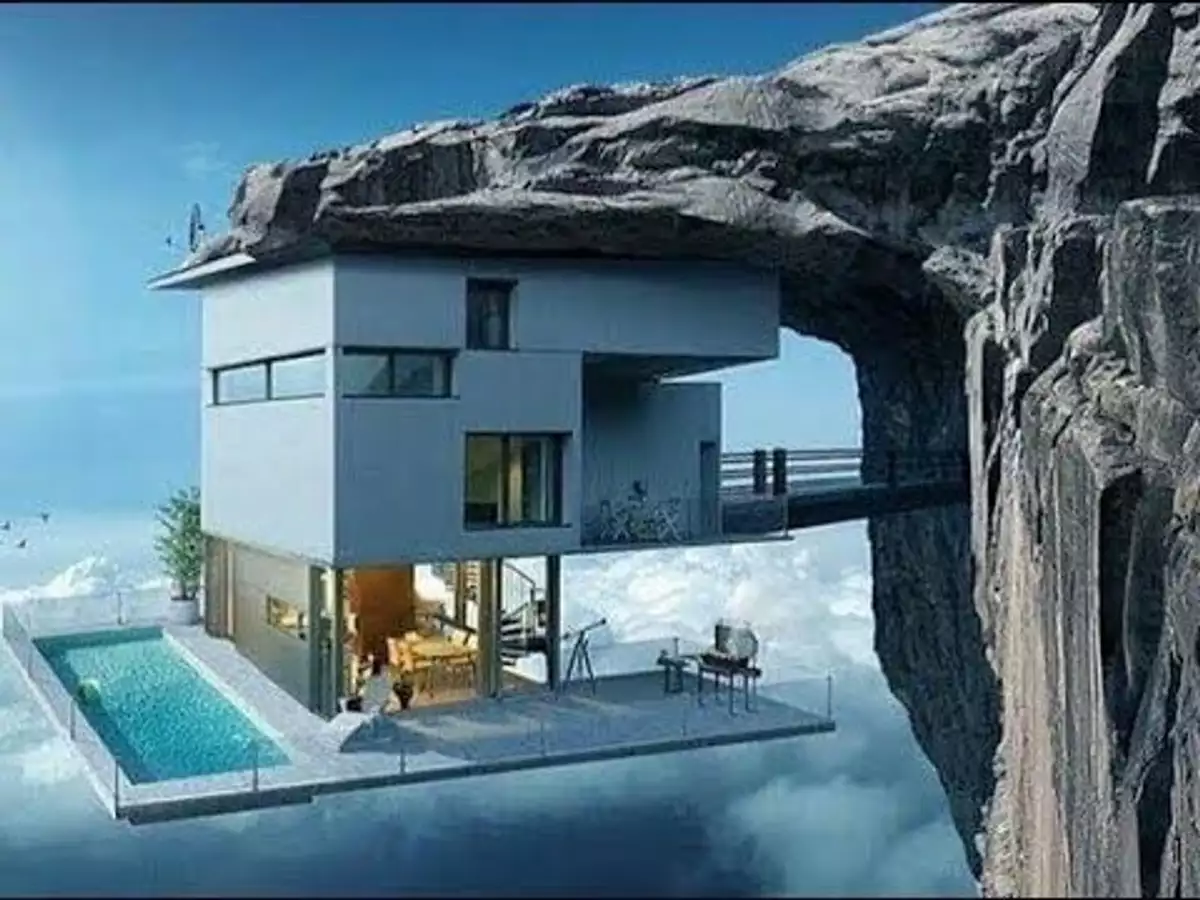 Incredible build. Triangle Cliff House, Норвегия. Дом на скале. Домики в скалах. Дом на обрыве.