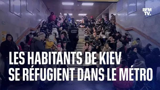 Ukraine: à Kiev, les habitants se réfugient dans le métro