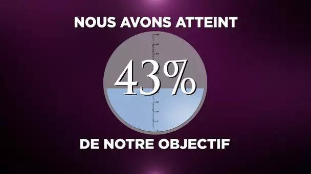 Ce jeudi 14, nous avons atteint 43 % de notre objectif