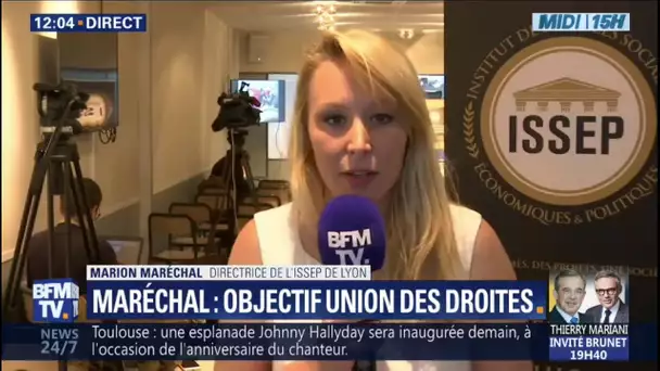 Marion Maréchal: 'Je ne parle pas d&#039;union, synonyme de fusion, mais d&#039;alliance' des droites