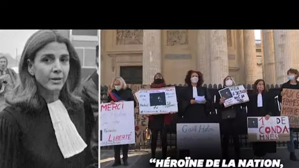 Gisèle Halimi au Panthéon: des militantes féministes manifestent à Paris