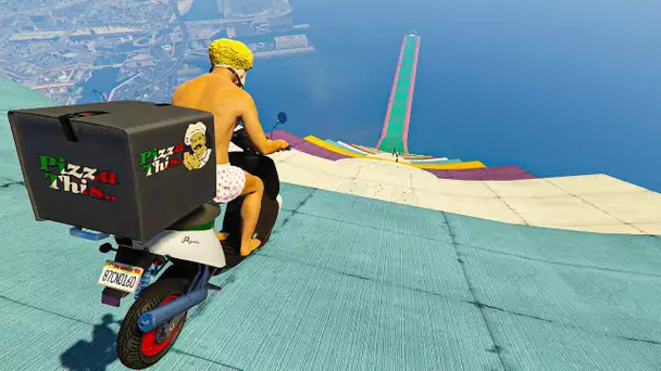 HARD MEGA RAMP SCOOTER DE PIZZA !