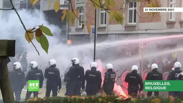 Manifestation contre le pass sanitaire à Bruxelles : la police utilise des canons à eau