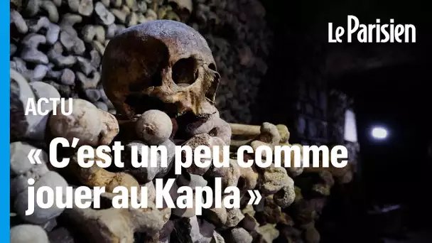 Dans les catacombes de Paris, des murs d'os reconstruits
