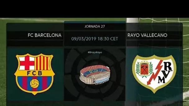 Calentamiento FC Barcelona vs Rayo Vallecano