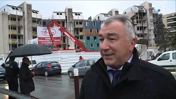 Saint-Laurent-du-Var : démolition d'une tour du quartier du Point du Jour