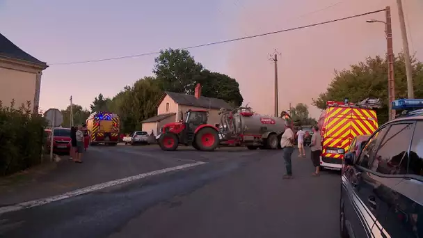 Incendie de la forêt du Pugle, autour de Clefs Val d’Anjou (Maine-et-Loire)