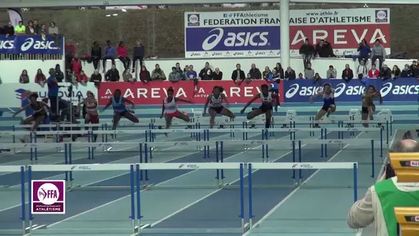 Nantes 2015 : Finale 60 m haies Cadettes (Record de France d&#039;Ilionis Guillaume en 8&#039;&#039;26)