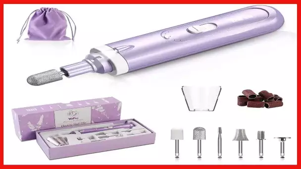 YaFex Electric Nail File Manicure Pedicure, Cordless Rechargeable Nail Filer Drill Kit with Storage