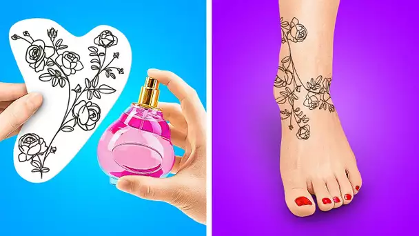 Idées de tatouages temporaires DIY 😍 Cool Henné Tattoo Ideas and Feet Hacks by 5-Minute Crafts