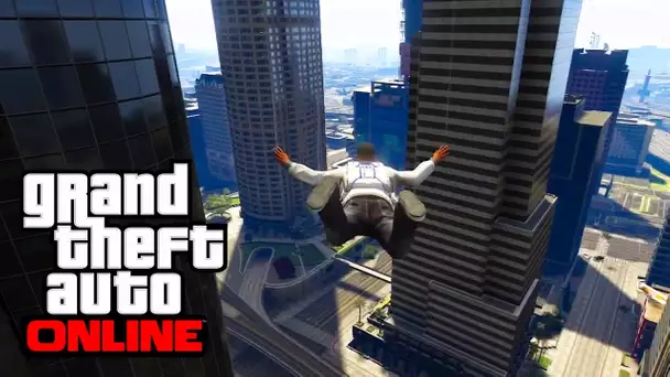 GTA 5 - 4 AMAZING Base jump ! Funny moments