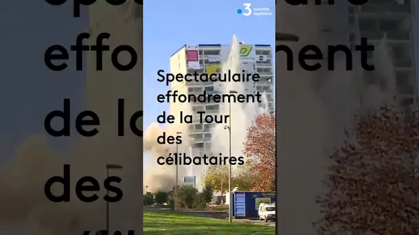 #shorts Explosion d’une tour d’habitation à Mourenx #destruction #architecture #bearn