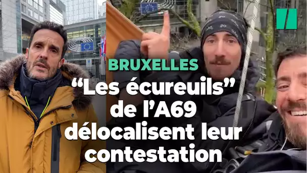 Pour s’opposer à l’A69, les « écureuils » se sont perchés en plein cœur de Bruxelles