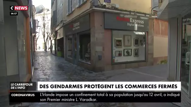 Aveyron : des gendarmes protègent les commerces fermés