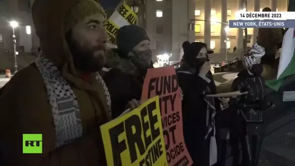 New York : les travailleurs du service public organisent une manifestation en faveur de la Palestine