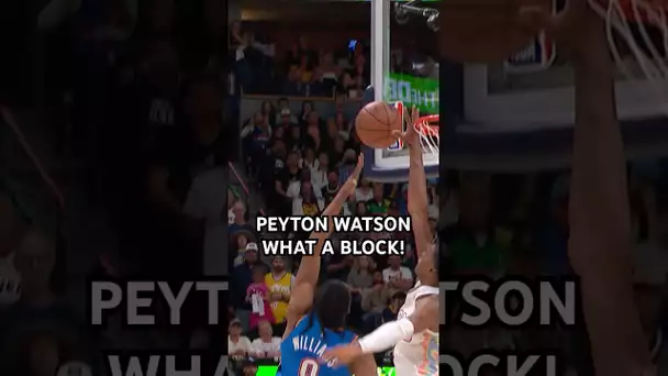 Peyton Watson with some elite recovery to get the block on JDub