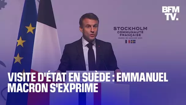 Suède: Emmanuel Macron s'exprime lors d'une visite d'État qui doit durer deux jours