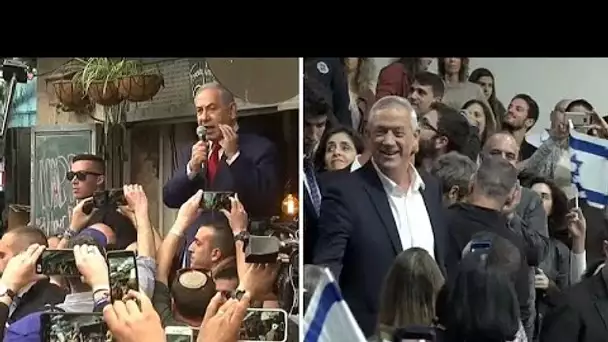 Benjamin Netanyahu et Benny Gantz au coude-à-coude à la veille des élections législatives