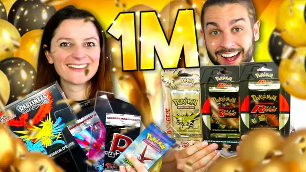 ON OUVRE DES BOOSTERS POKEMON ULTRA RARE POUR LES 1 MILLIONS D'ABONNES ! (Boosters Ex, Wizards,..)