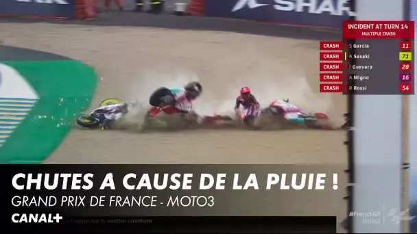 Chutes en série en début de course - Grand Prix de France Moto 3