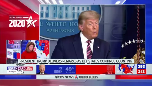 Présidentielle américaine: CBS, comme d'autres chaînes, interrompt l'allocution de Trump