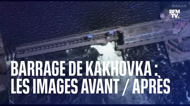 Ukraine: les images satellites avant/après la destruction du barrage de Kakhovka
