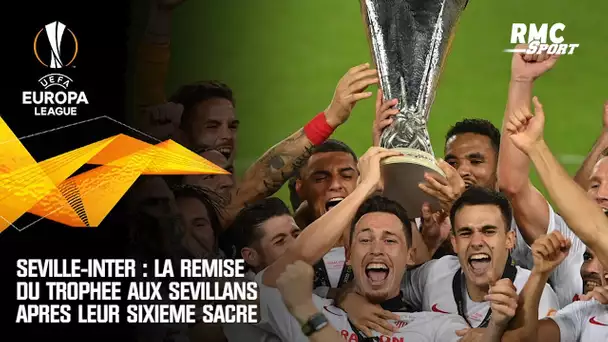 Ligue Europa : La remise du trophée aux Sévillans après leur sixième sacre