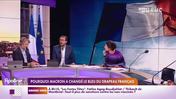 Emmanuel Macron a changé le bleu des drapeaux français