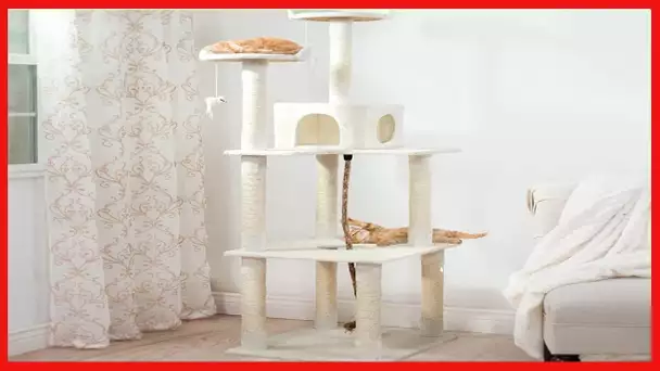Cat Tower Collection - Napping Perches, Cat Condo, 9 Sisal Rope Scratching Posts