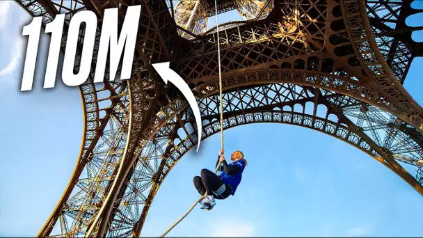 Record du monde de grimper de corde à la Tour Eiffel ! Ft Anouk Garnier