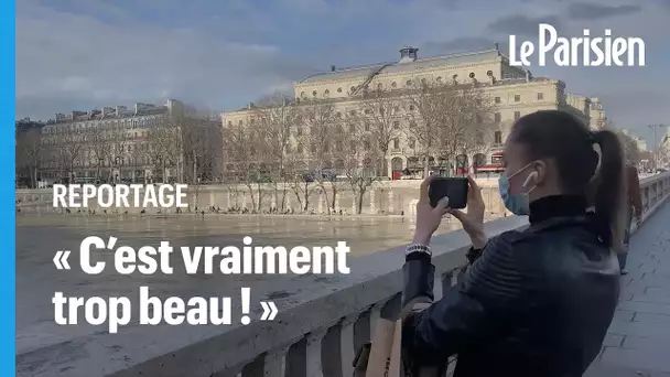 Crue de la Seine : les Parisiens affluent pour photographier le fleuve qui déborde