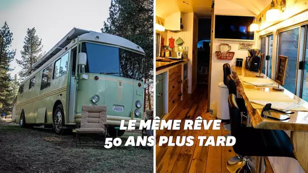 Il rénove le bus de ses grand-parents pour reproduire leur road-trip