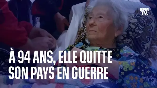 Cette ukrainienne de 94 ans quitte son pays en guerre