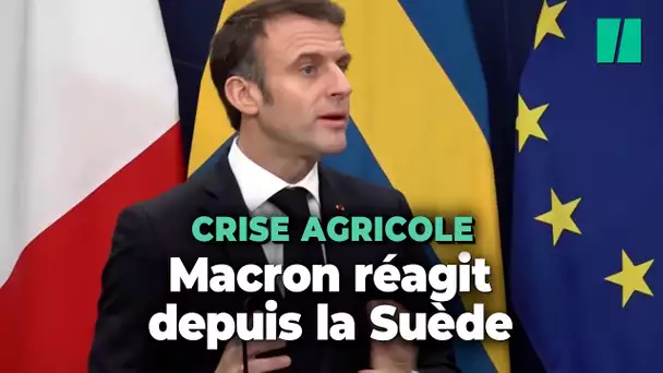 Face à la crise agricole, Macron appelle à ne "pas tout mettre sur le dos de l'Europe"