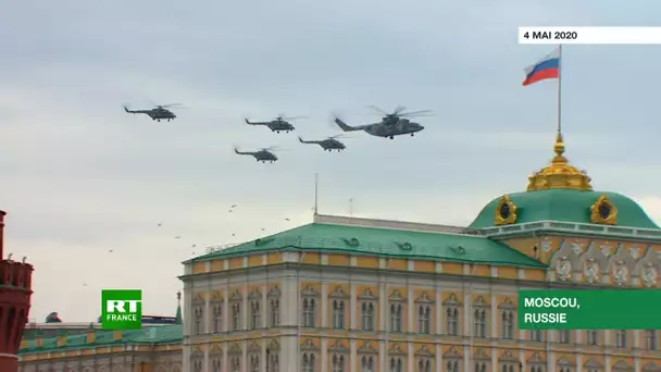 Moscou : répétition du défilé militaire aérien russe à l’occasion de la fête de 9 mai